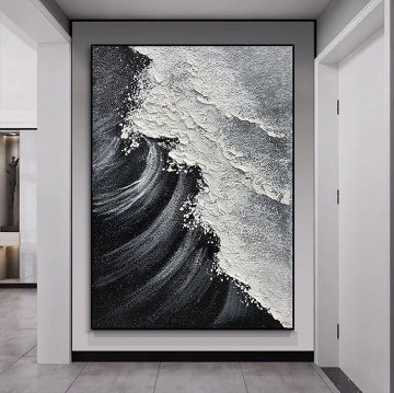 Cuadro playa ola abstracta 01 minimalismo Pinturas al óleo